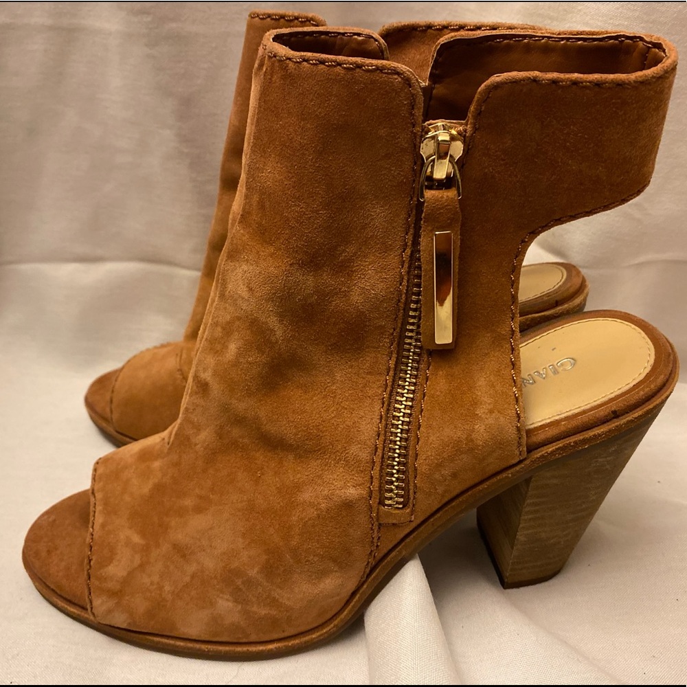 Gianna Bernini Brown Leather Heels Size 8